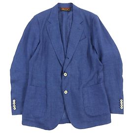 Loro Piana Linen Tailored Jacket Navy 50 Navy blue