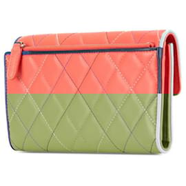 Chanel-Chanel Coco Mark Matelasse Lambskin Long Wallet-Orange