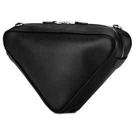 Balenciaga-Balenciaga Triangle Logo Chain Shoulder Bag-Black