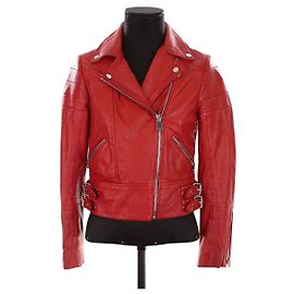 Claudie Pierlot Veste en cuir Rouge