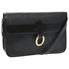 Christian Dior-Christian Dior Shoulder Bag PVC Leather Black Auth ep6806-Black