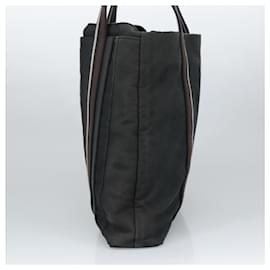 Hermès-HERMES Sac Tote Vertical MM Toile Noir Argent Auth bs20141-Noir,Argenté