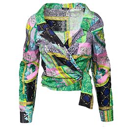Camicia avvolgente con stampa barocca Versace Multicolore