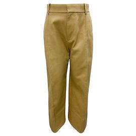 Pantalón de algodón recortado beige Bottega Veneta Beige