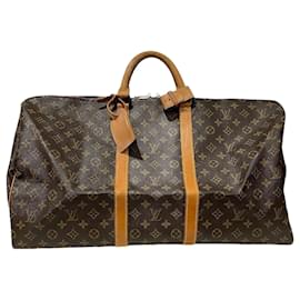 Louis Vuitton-Louis Vuitton Monogram Keepall 55 Bag M41424-Brown