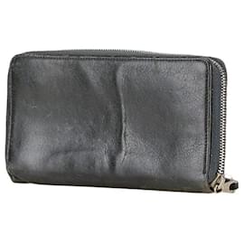Balenciaga-Balenciaga Studded Leather Long Wallet-Black