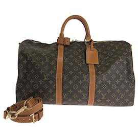 Louis Vuitton-Louis Vuitton Monogram Keepall 50 Bandouliere Bag-Brown