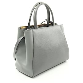 Fendi-Fendi Leather Petite 2Jours Handbag 8BH253-Grey