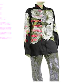 Dolce & Gabbana-Multicoloured silk floral shirt - size UK 14-Multiple colors