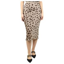 Anine Bing Falda midi de seda con estampado de leopardo marrón - talla XS Otro