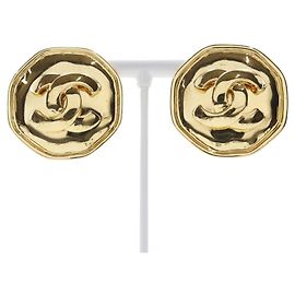 Boucles d'oreilles clips en plaqué or Chanel Coco Mark Doré