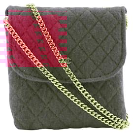 Chanel-Chanel Red Cotton Chain Pouch-Red