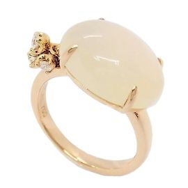Céline Anel de banda de pedra da lua e diamante Celine Outro