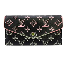 Louis Vuitton-Louis Vuitton Monogram Long Wallet-Black,Pink