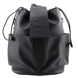 Fendi-Fendi Calfskin Black Backpack-Black