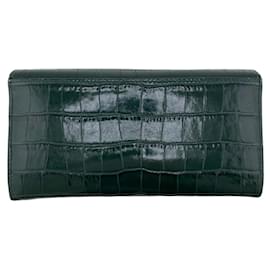 Burberry-Burberry TB Long Wallet in Green-Golden,Green