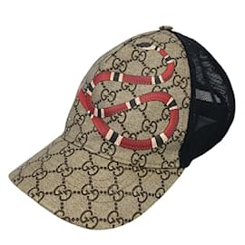 Gucci-Boné Gucci GG Supreme Bege Masculino-Preto,Bege