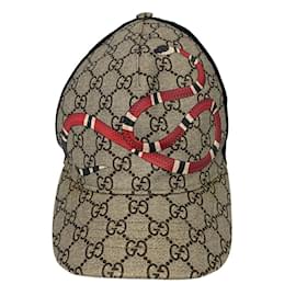 Gucci-Boné Gucci GG Supreme Bege Masculino-Preto,Bege