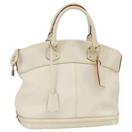 Louis Vuitton-LOUIS VUITTON Suhari Lockit MM Hand Bag Leather White M91874 LV Auth bs19741-White