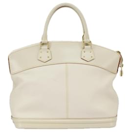 Louis Vuitton-LOUIS VUITTON Suhari Lockit MM Hand Bag Leather White M91874 LV Auth bs19741-White