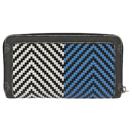 Berluti-Berluti Long Wallet Leather Black Blue white Auth bs19900-Black,White,Blue