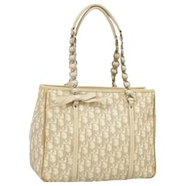Christian Dior-Christian Dior Trotter Romantic Hand Bag PVC Beige Auth 100941-Beige