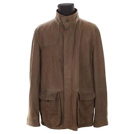 Loro Piana Braune Lederjacke Braun