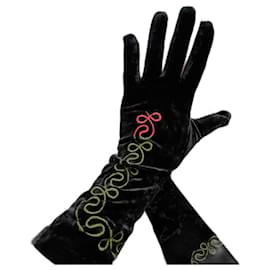 Autre Marque-Gloves-Black,Red