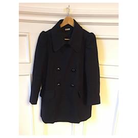 ジャケット・アウター miumiu pea coat wool jacket Vintage Mens MIU MIU Coat Jacket Wool Mohair Black Size 52