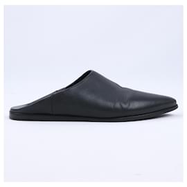 Céline-Celine Babouche Leather Sandals in Black, Size 39 EU-Black