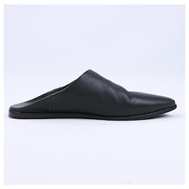 Céline-Celine Babouche Leather Sandals in Black, Size 39 EU-Black