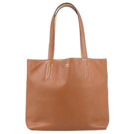 Hermès HERMES Double Sense 28 Bolsa de Ombro em Couro Sikkim Ouro×Souffle Q:2013 Marrom