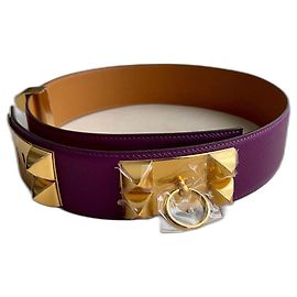 Hermès dog collar belt purple size 80, new never worn, Purple