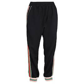 Gucci Web Drawstring Jogger Pants in Black Polyester Black