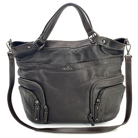 Hogan Sac à main en cuir marron à double poche Marron