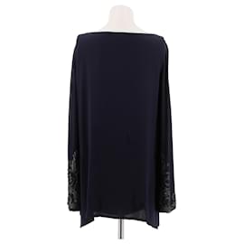 Hermès-HERMES  Tops T.FR 42 Silk-Navy blue