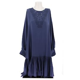 Fendi-Robe FENDI T.FR 40 Soie-Bleu