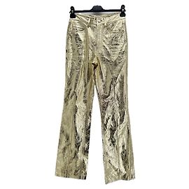 Pantalon Zadig & Voltaire T.FR 34 Cuir Doré