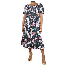 Erdem Robe midi en mélange de coton à imprimé multi-bouquets - taille UK 14 Multicolore