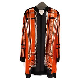 New Hermès dress with tag never worn chic in silk size 38 Black Orange