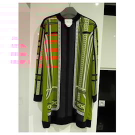 Hermès-New Hermès dress with tag never worn chic in silk size 38-Black,Orange