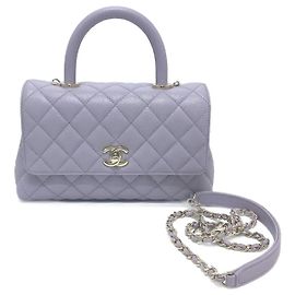 Bolsa Chanel A92990 Matelassê Coco Handle Roxo