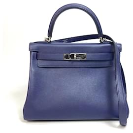Hermès-Hermes Kelly Verso 28 Handbag-Blue