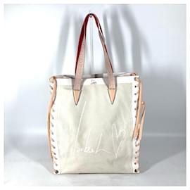 Christian Louboutin-Sac cabas CABALACE de Christian Louboutin-Rose,Blanc