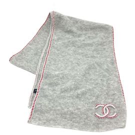 Chanel Kaschmirschal in Grau Braun