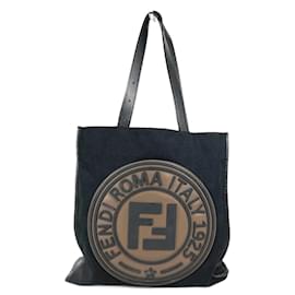 Fendi-Fendi 7V35 Shoulder Bag FF Tote-Brown,Black