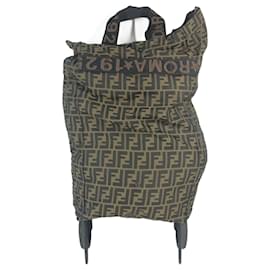 Fendi-Fendi Zucca 2-Wheeled Carry-On Luggage-Brown,Black