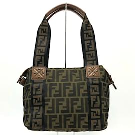 Fendi-Fendi Zucca Tote Bag-Brown,Black