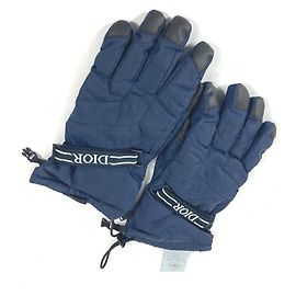 Christian Dior Men's Navy Snowboard Ski Gloves White Navy blue