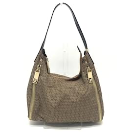 Fendi-Fendi Zucca Pattern Shoulder Bag-Beige